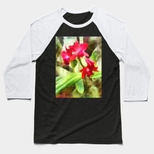 Maroon Cattleya Orchids Baseball T-Shirt